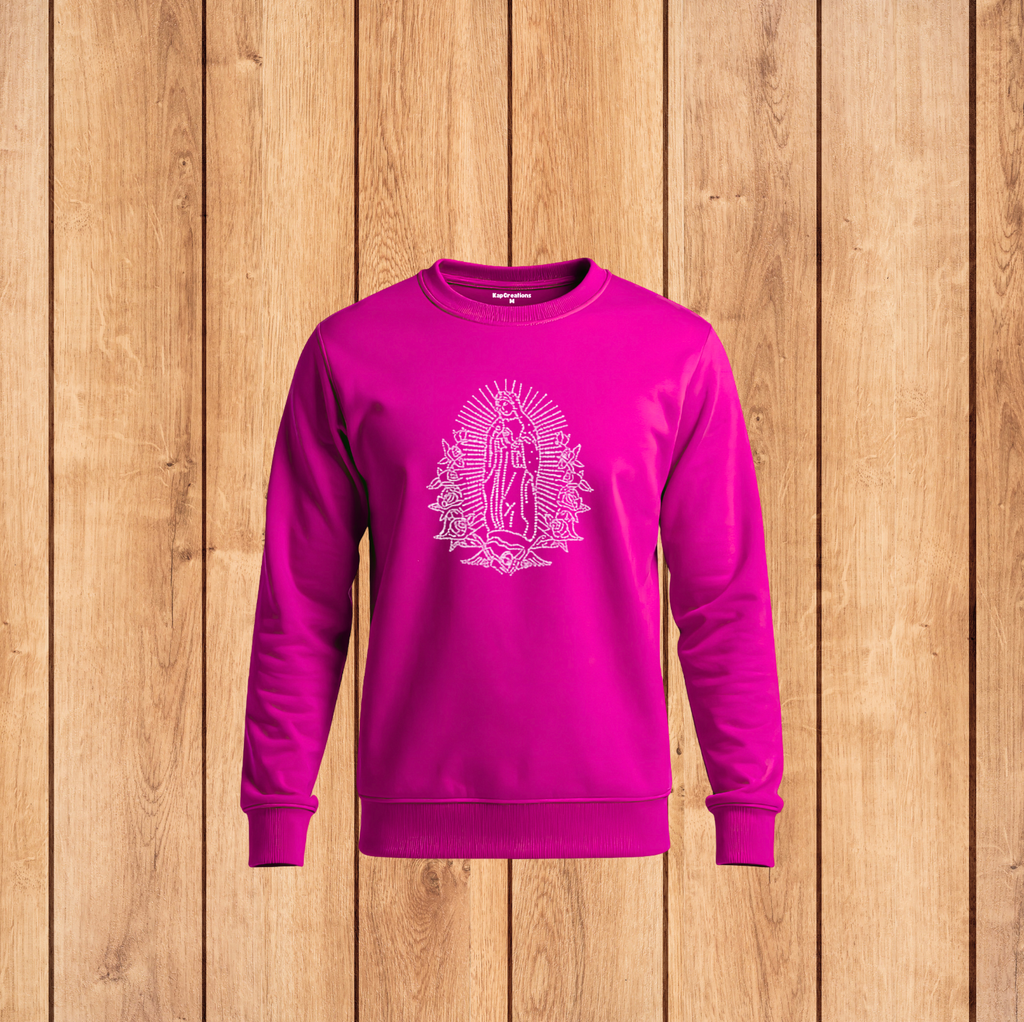 VIRGEN RHINESTONE CREWNECK SWEATER