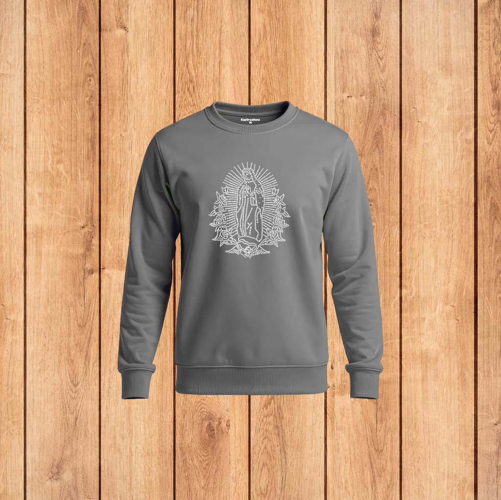 VIRGEN RHINESTONE CREWNECK SWEATER