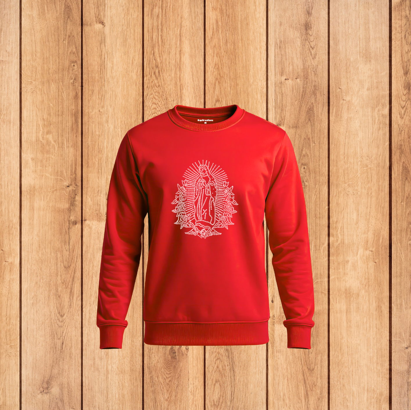 VIRGEN RHINESTONE CREWNECK SWEATER