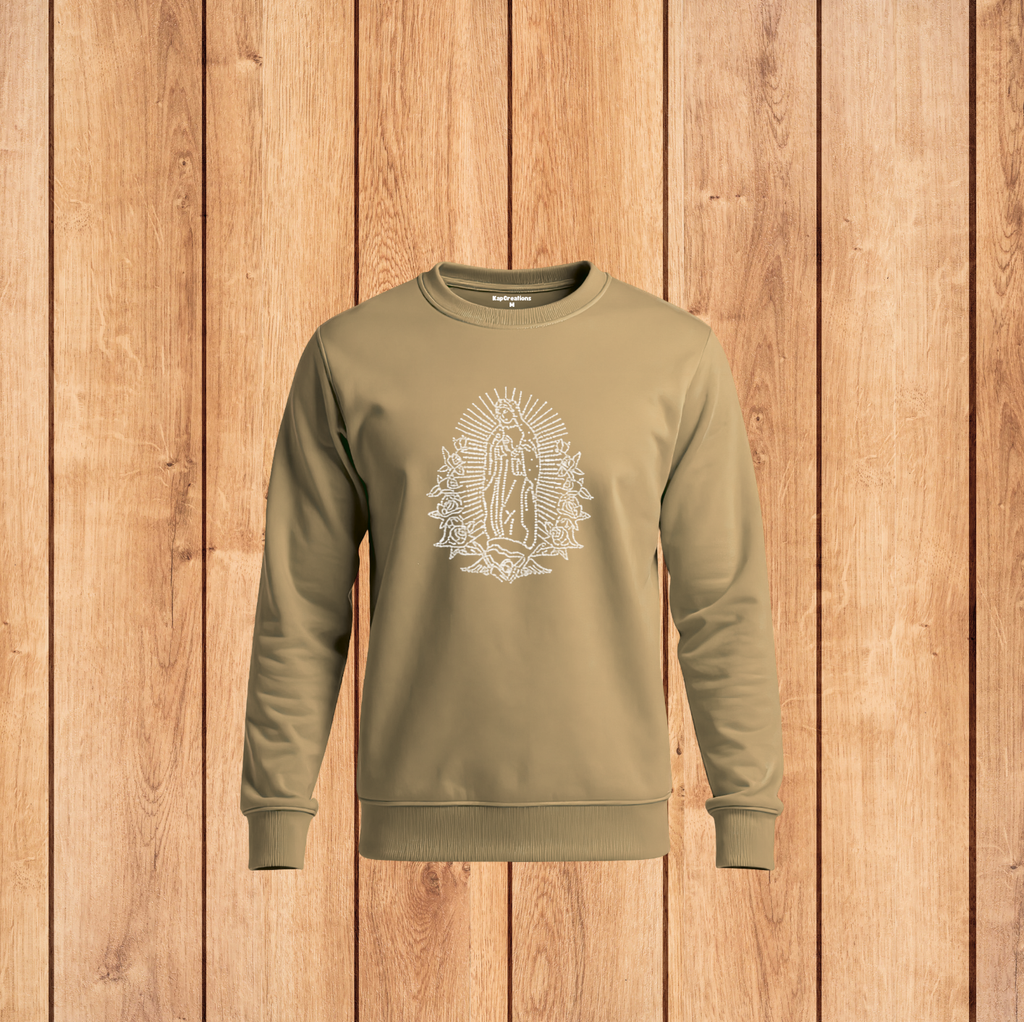 VIRGEN RHINESTONE CREWNECK SWEATER